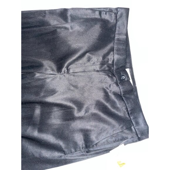 Black Silk Blend Tailored Pants Size 12 Modern Style With Comfort Waistband & Po - Picture 12 of 12